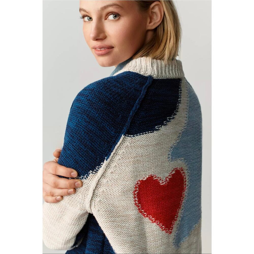 NWT Anthropologie Pilcro Oversized Crew-Neck Cotton Sweater. Size M. Ret. $168 - Picture 2 of 12